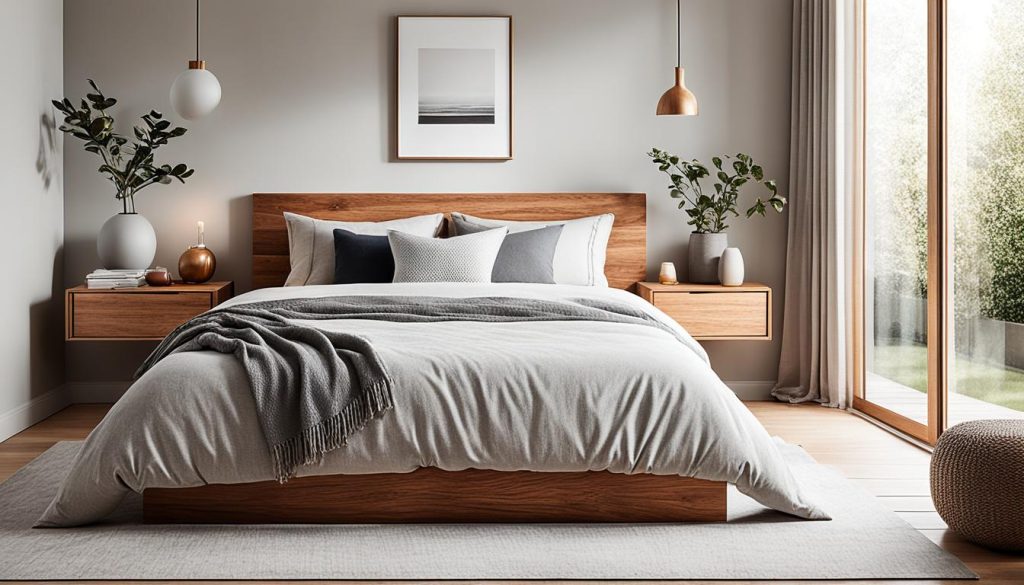 Minimalist Bedroom with Warm Wooden Accents