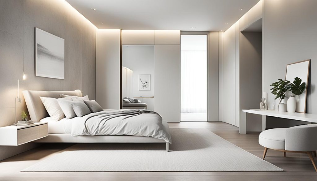 minimalist bedroom lighting