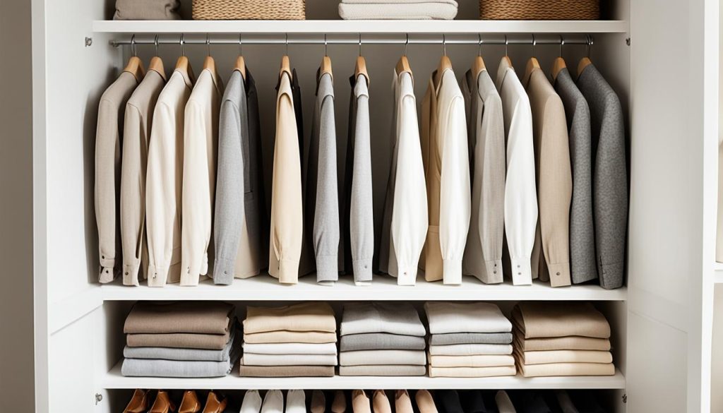 minimalist wardrobe neutral color palette